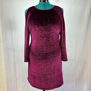 Adrianna Papell Cold Shoulder Velvet Dress sz 12